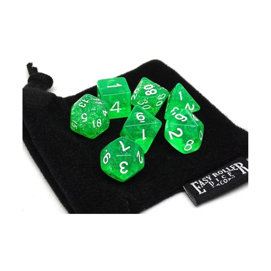 Полупрозрачная зеленая галактика с белым (7), Dice - 7 Piece Poly Sets - Galaxy/Stardust (Easy Roller Dice)
Полупрозрачная зеленая галактика с белым (7), Dice - 7 Piece Poly Sets - Galaxy/Stardust (Easy Roller Dice)
