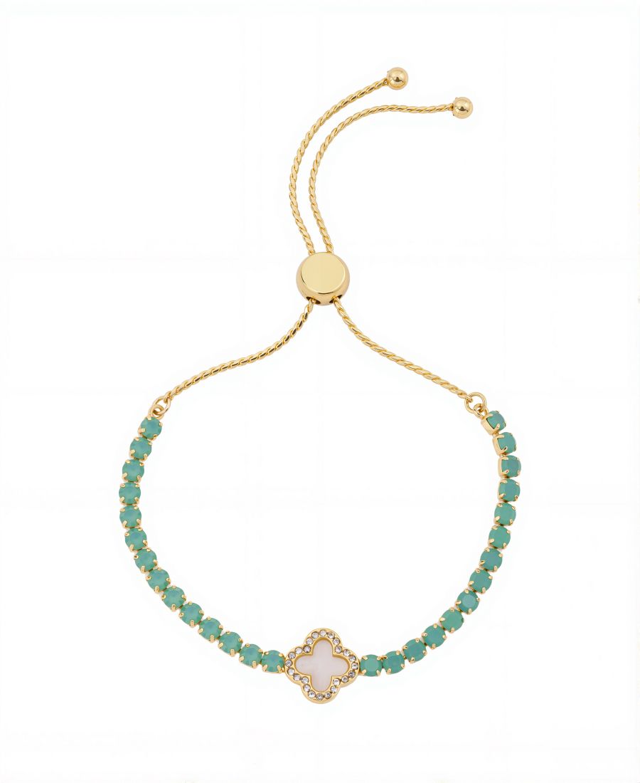 Браслет-боло с инкрустацией перламутром и кристаллами в виде цветка, украшенный множеством зеленых кристаллов Unwritten, Gold
Браслет-боло с инкрустацией перламутром и кристаллами в виде цветка, украшенный множеством зеленых кристаллов Unwritten, Gold