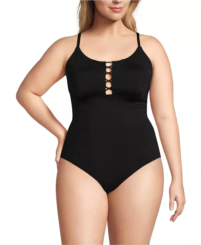 Женский купальник One Piece с шнуровкой Lands' End, черный
Женский купальник One Piece с шнуровкой Lands' End, черный