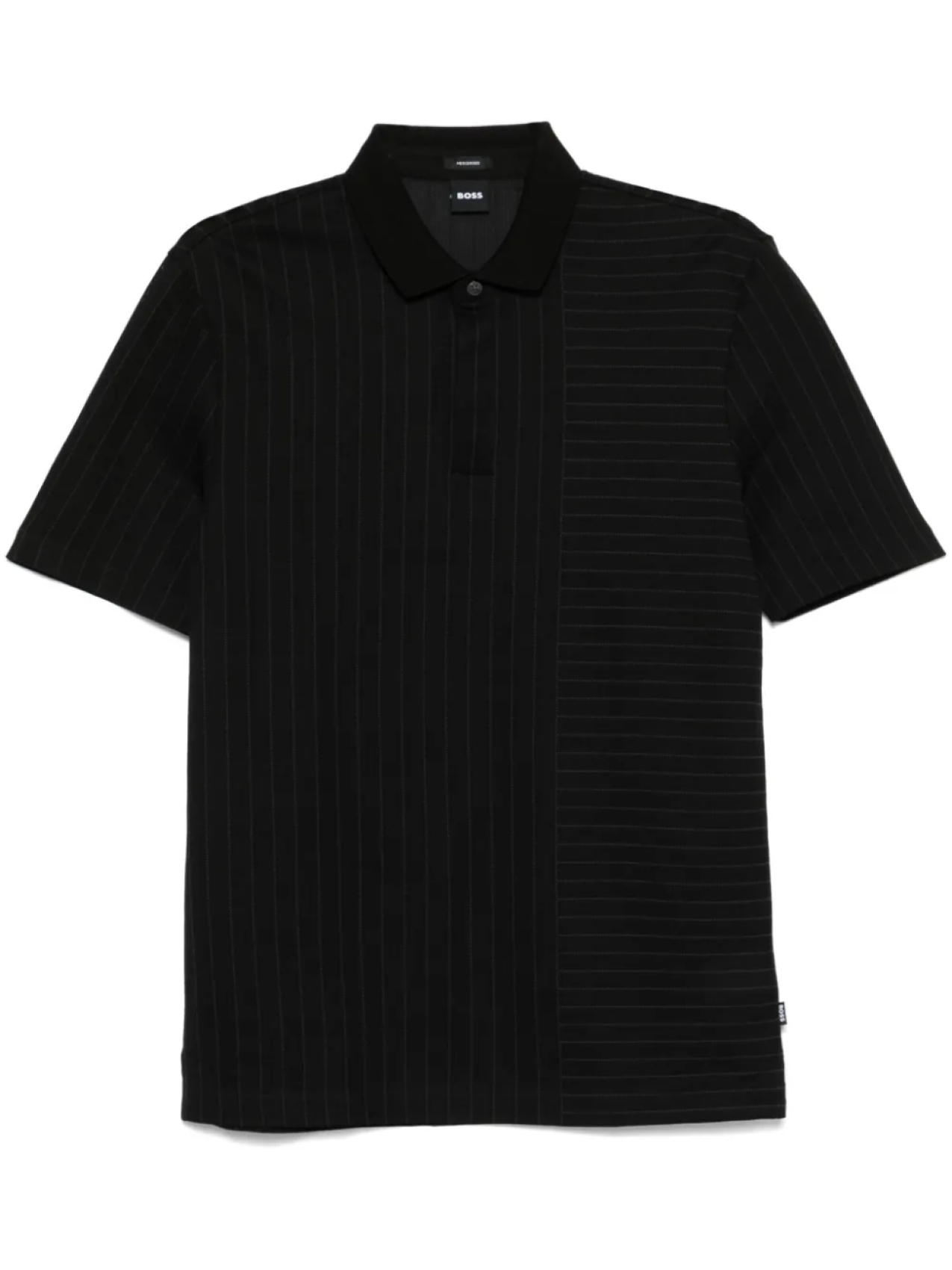 Рубашка-поло BOSS в смешанную полоску, черный 
Рубашка-поло BOSS в смешанную полоску, черный
