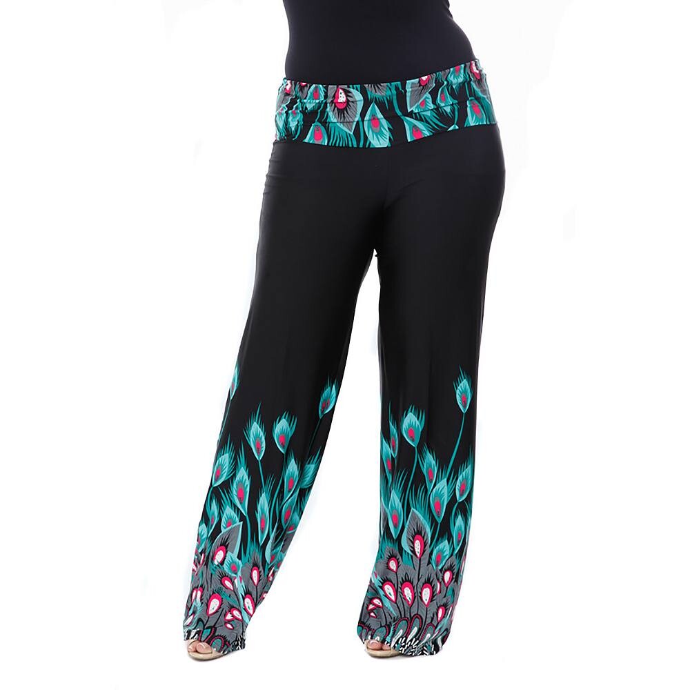 Брюки-палаццо с принтом павлина больших размеров WM Fashion, цвет Teal Peacock
Брюки-палаццо с принтом павлина больших размеров WM Fashion, цвет Teal Peacock