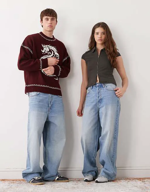 Темно-синие джинсы унисекс с низкой посадкой Weekday Astro
Темно-синие джинсы унисекс с низкой посадкой Weekday Astro