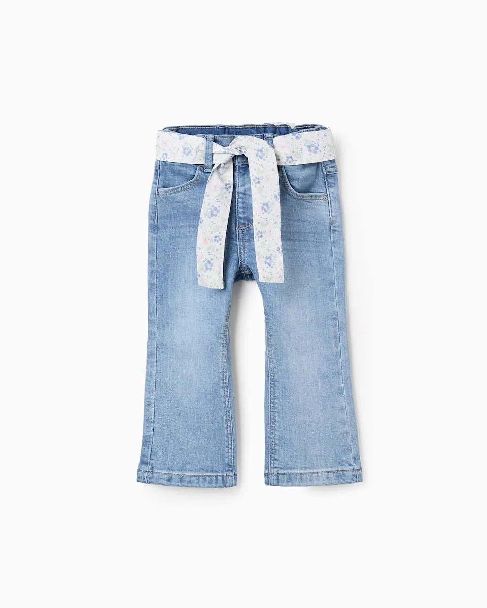 Детские джинсы клеш с цветочным поясом Zippy, светло-голубой
Детские джинсы клеш с цветочным поясом Zippy, светло-голубой