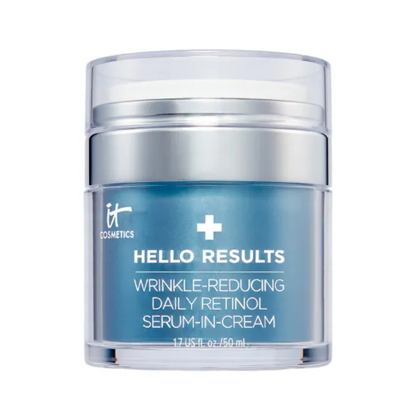 Крем-сыворотка с ретинолом Hello Results Wrinkle-Reducing Daily Retinol Serum-In-Cream It Cosmetics, 50 ml
Крем-сыворотка с ретинолом Hello Results Wrinkle-Reducing Daily Retinol Serum-In-Cream It Cosmetics, 50 ml