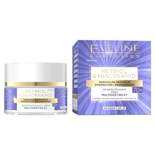 Ретинол и ниацинамид, Концентрированный мультипитательный крем 70+, 50 мл Eveline Cosmetics
Ретинол и ниацинамид, Концентрированный мультипитательный крем 70+, 50 мл Eveline Cosmetics