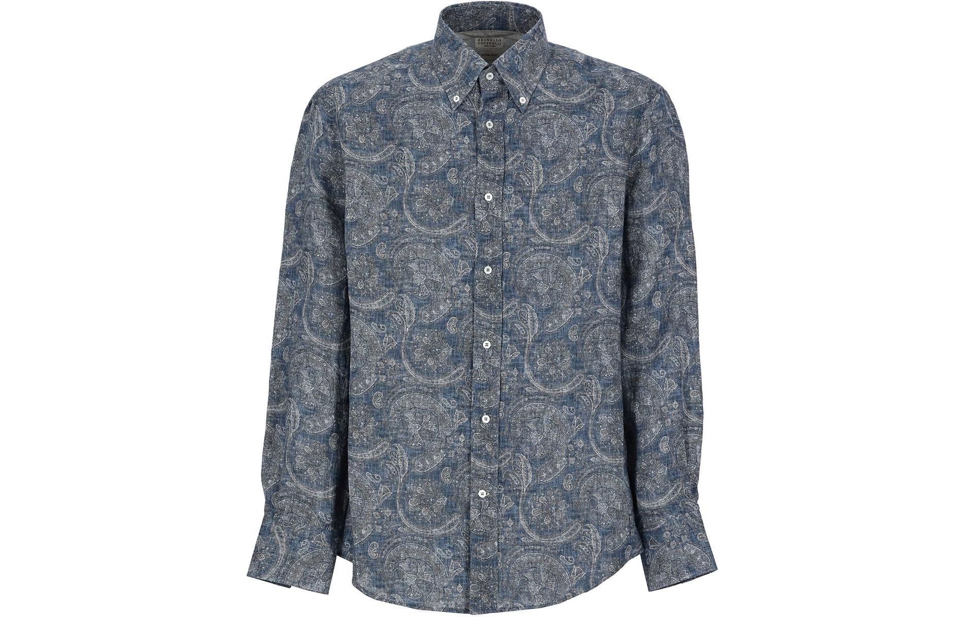 Блуза с принтом пейсли Brunello Cucinelli, синяя
Блуза с принтом пейсли Brunello Cucinelli, синяя