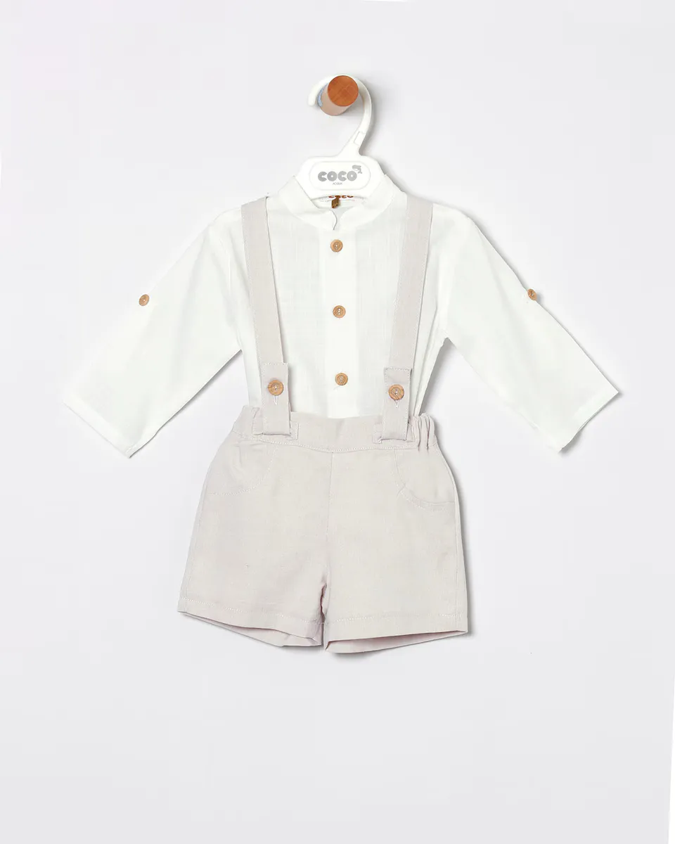 Комплект из шамбре и шорт для мальчика с подтяжками Coco Acqua, бежевый
Комплект из шамбре и шорт для мальчика с подтяжками Coco Acqua, бежевый