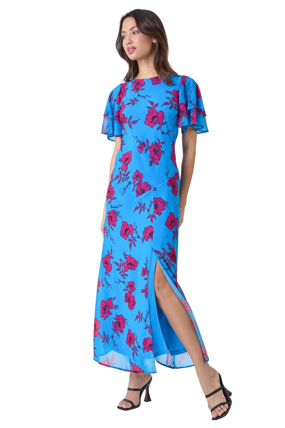 Шифоновое платье макси с многоярусными рукавами и цветочным принтом Roman, синий
Шифоновое платье макси с многоярусными рукавами и цветочным принтом Roman, синий