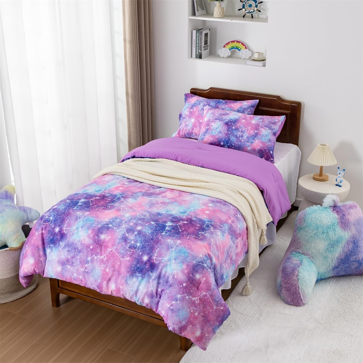 Holawakaka Tie Dye Galaxy Constellation Print Ombre Комплект одеяла Twin/Twin Размер XL для девочек Комплект постельного белья с градиентом Space Stars в общежитии (фиолетовый, Twin), Purple
Holawakaka Tie Dye Galaxy Constellation Print Ombre Комплект одеяла Twin/Twin Размер XL для девочек Комплект постельного белья с градиентом Space Stars в общежитии (фиолетовый, Twin), Purple