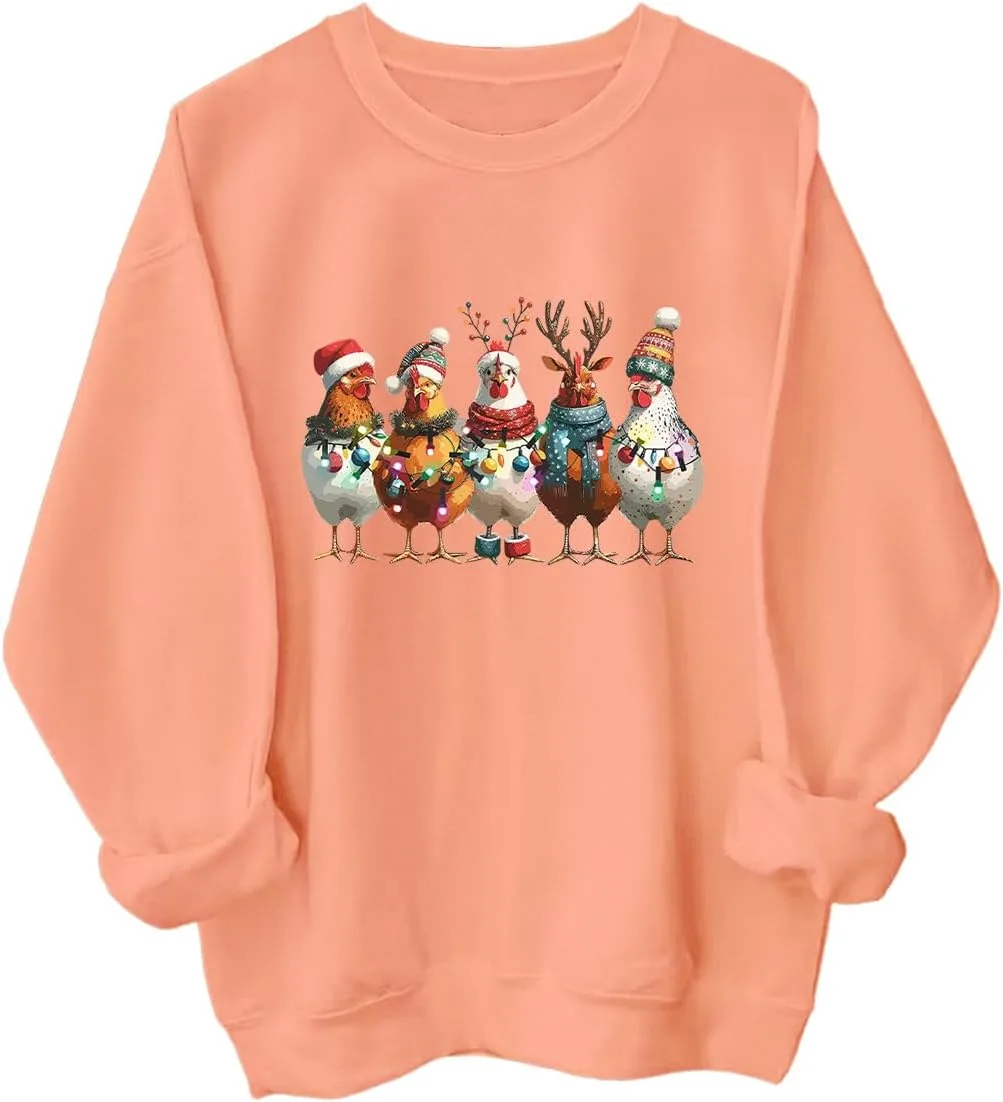 Свитшот с рождественским цыпленком, Funny Chickens Christmas Santa Hat Reindeer Country
Свитшот с рождественским цыпленком, Funny Chickens Christmas Santa Hat Reindeer Country