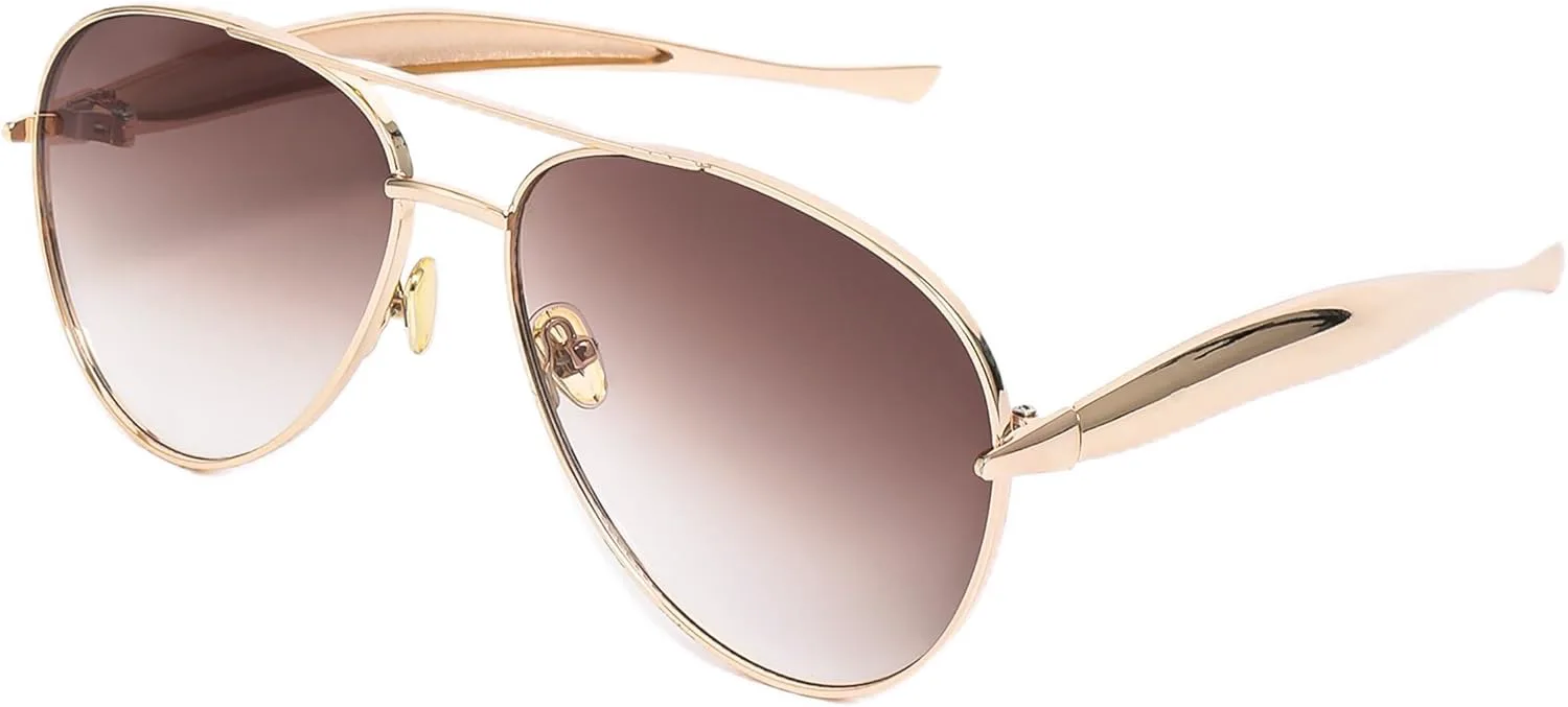 Большие солнцезащитные очки-авиаторы для женщин с градиентными линзами, винтажная металлическая оправа в стиле 70-х, модные аксессуары OTICALA, Gold/Brown
Большие солнцезащитные очки-авиаторы для женщин с градиентными линзами, винтажная металлическая оправа в стиле 70-х, модные аксессуары OTICALA, Gold/Brown