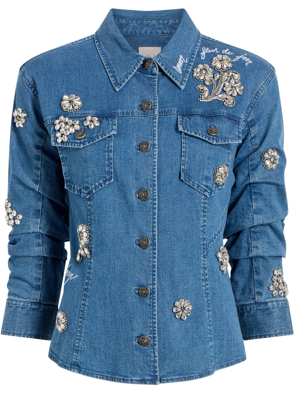 Джинсовая куртка с кристаллами Cinq A Sept, синий
Джинсовая куртка с кристаллами Cinq A Sept, синий