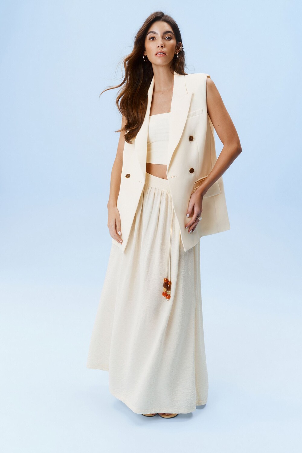 Фактурная юбка-макси с поясом из бисера Next, экрю
Фактурная юбка-макси с поясом из бисера Next, экрю