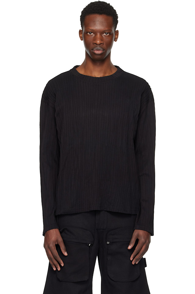 Футболка с ребристой отделкой Tondolo, черный 
Футболка с ребристой отделкой Tondolo, черный