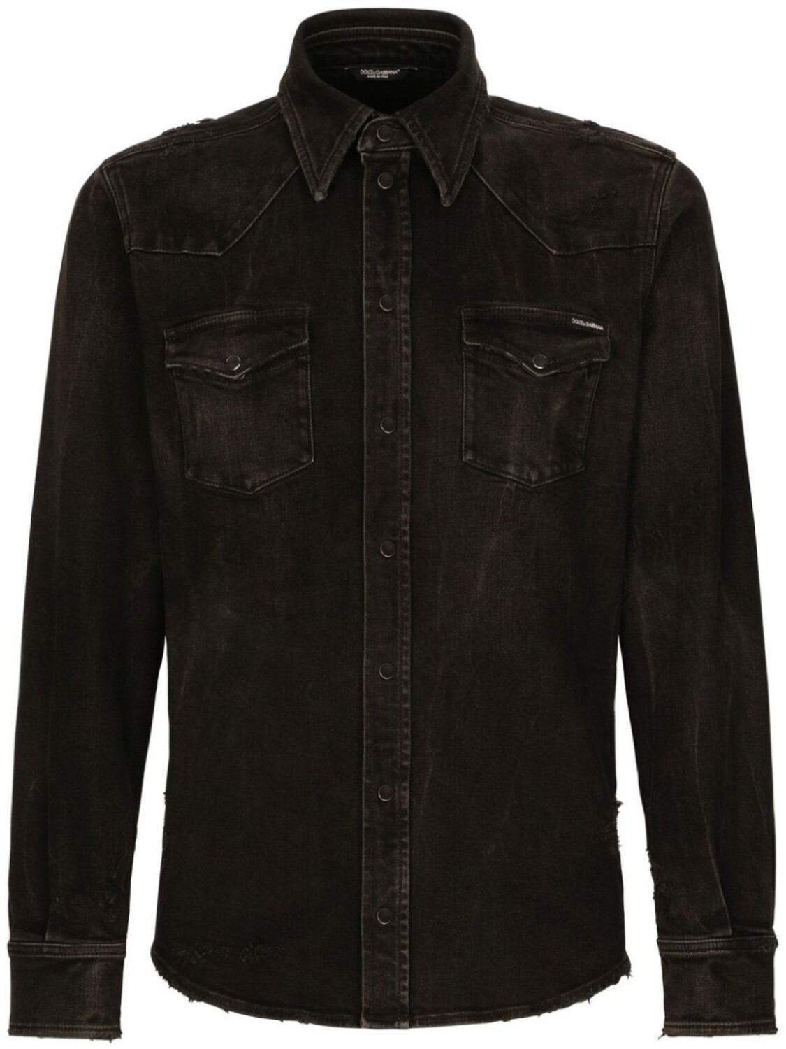 Джинсовая рубашка с эффектом потертости Dolce & Gabbana, черный
Джинсовая рубашка с эффектом потертости Dolce & Gabbana, черный