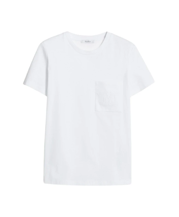 Классическая хлопковая футболка с карманом, украшенным монограммой. Max Mara, белый
Классическая хлопковая футболка с карманом, украшенным монограммой. Max Mara, белый