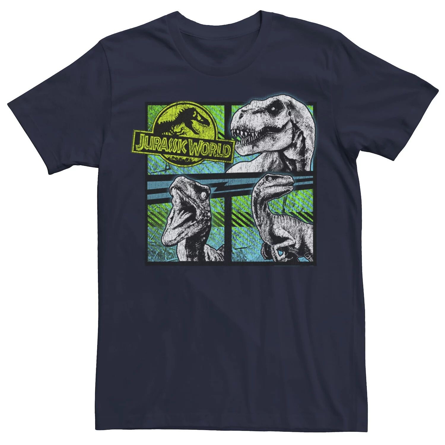 Мужская футболка Jurassic World Dinosaurs Group Of 3 с неоновой графикой Licensed Character, синий
Мужская футболка Jurassic World Dinosaurs Group Of 3 с неоновой графикой Licensed Character, синий
