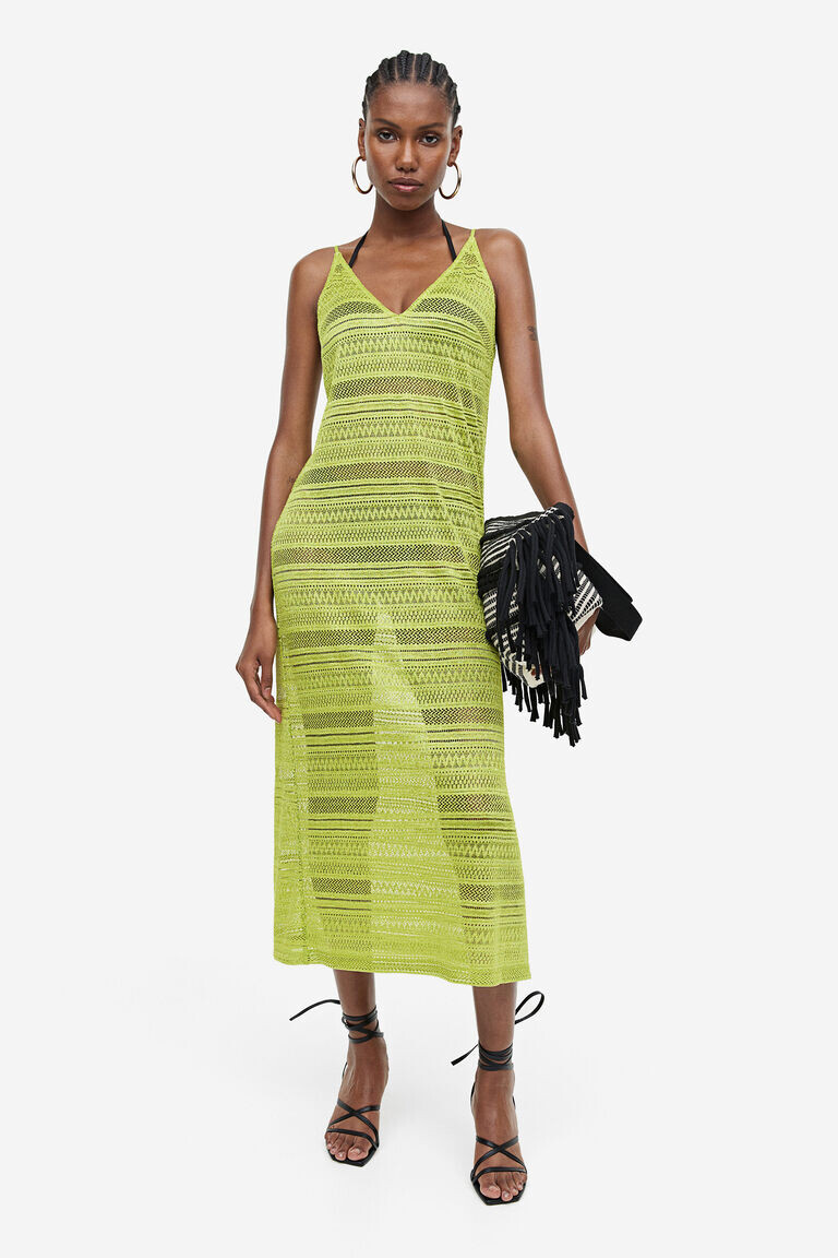 Облегающее платье с v-образным вырезом H&M, зеленый
Облегающее платье с v-образным вырезом H&M, зеленый