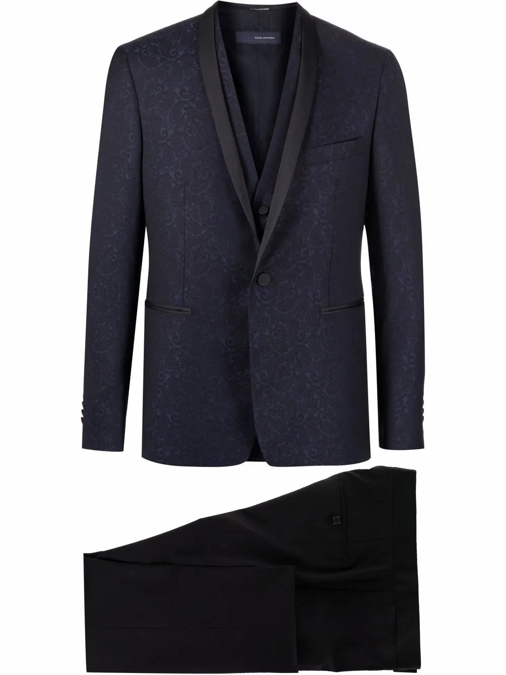 Костюм с однобортным пиджаком и принтом пейсли TAGLIATORE, синий
Костюм с однобортным пиджаком и принтом пейсли TAGLIATORE, синий