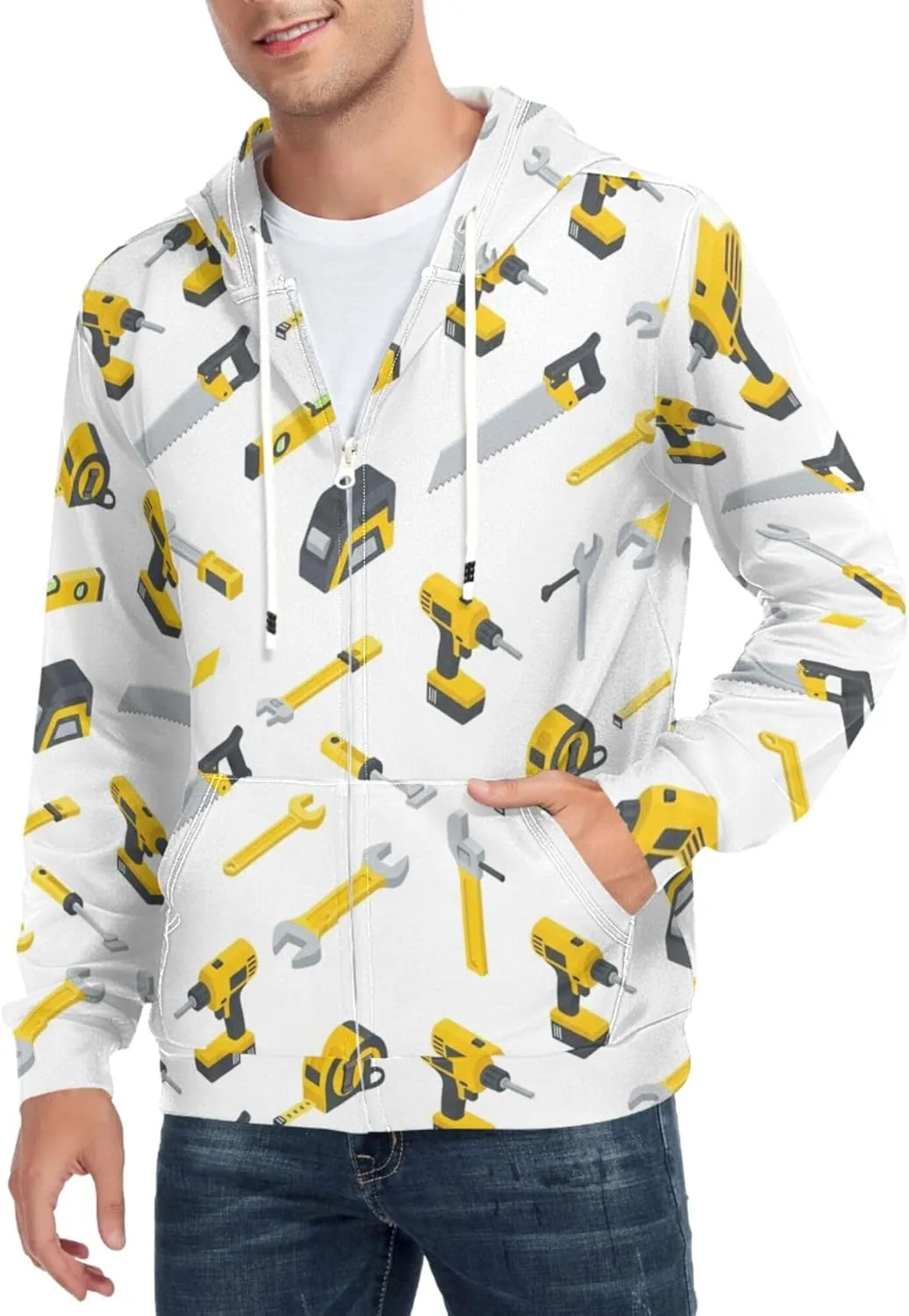 Мужская толстовка с капюшоном на молнии, дизайн с инструментами, с карманом CUPADA
Мужская толстовка с капюшоном на молнии, дизайн с инструментами, с карманом CUPADA