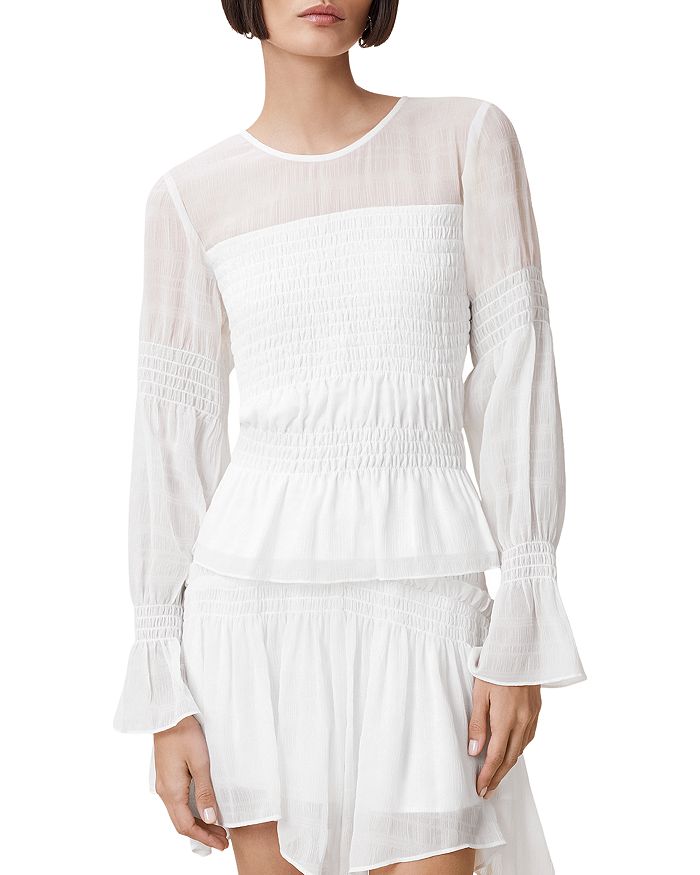 Топ с плиссированной кокеткой и баской Pamela ALLSAINTS, белый
Топ с плиссированной кокеткой и баской Pamela ALLSAINTS, белый