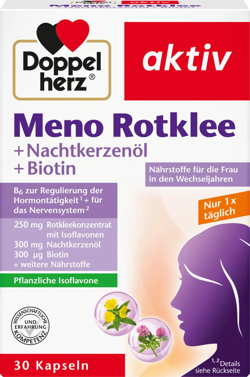 Мено красный клевер + масло энотеры + биотин капсулы 30 штук по 34,4 г Doppelherz
Мено красный клевер + масло энотеры + биотин капсулы 30 штук по 34,4 г Doppelherz