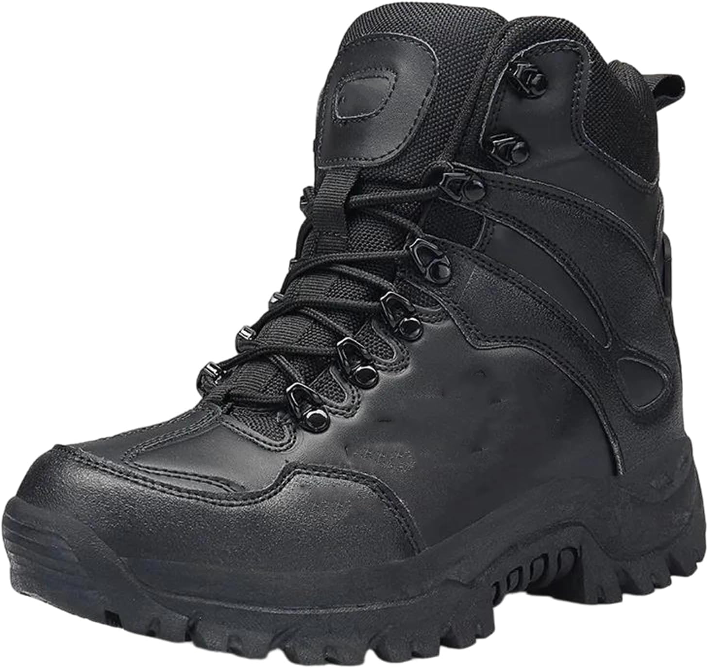 Мужские водонепроницаемые тактические ботинки Нескользящие туристические ботинки с амортизацией для работы на открытом воздухе Alloaone, черный
Мужские водонепроницаемые тактические ботинки Нескользящие туристические ботинки с амортизацией для работы на открытом воздухе Alloaone, черный