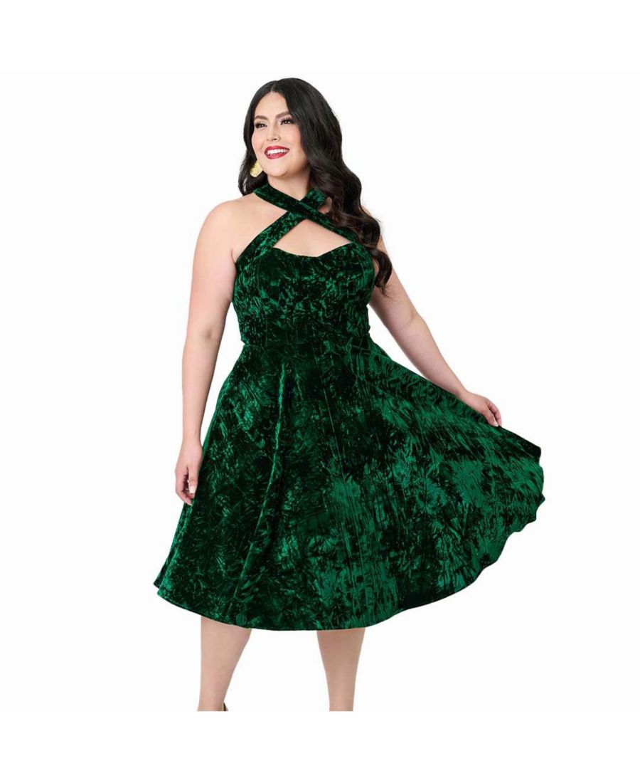 Платье-трапеция "Рита" большого размера с перекрестными бретелями через шею Unique Vintage, Emerald
Платье-трапеция "Рита" большого размера с перекрестными бретелями через шею Unique Vintage, Emerald