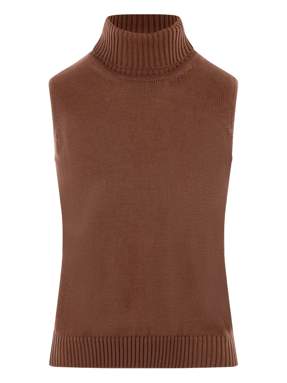 Топ без рукавов с высоким воротником Niccolò Pasqualetti, коричневый 
Топ без рукавов с высоким воротником Niccolò Pasqualetti, коричневый
