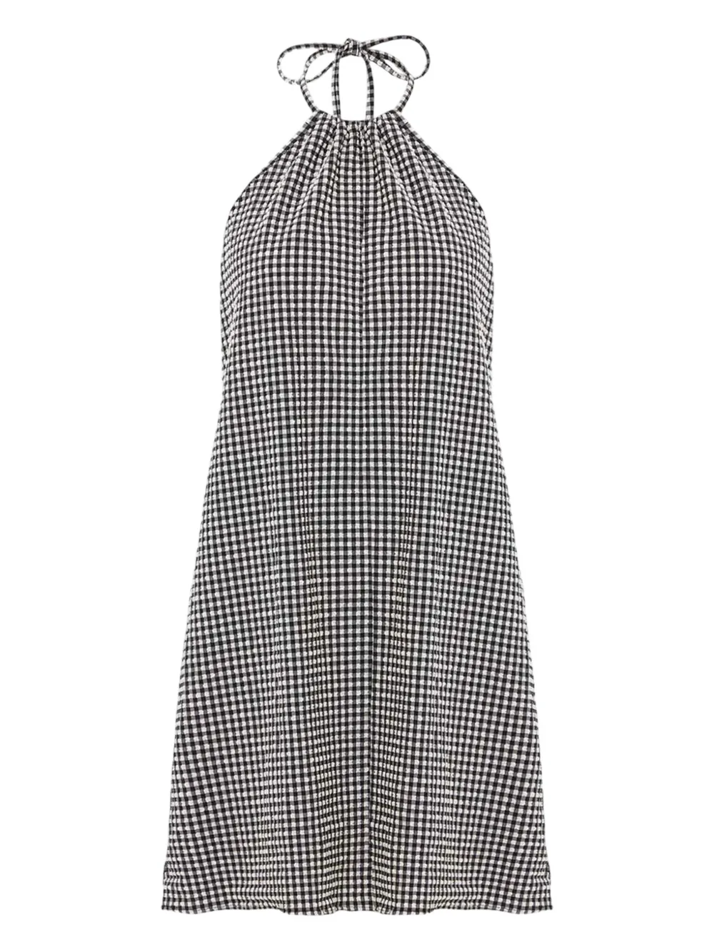 Мини-платье из жатого хлопка в клетку с воротником-хольтер Hunza G, белый
Мини-платье из жатого хлопка в клетку с воротником-хольтер Hunza G, белый