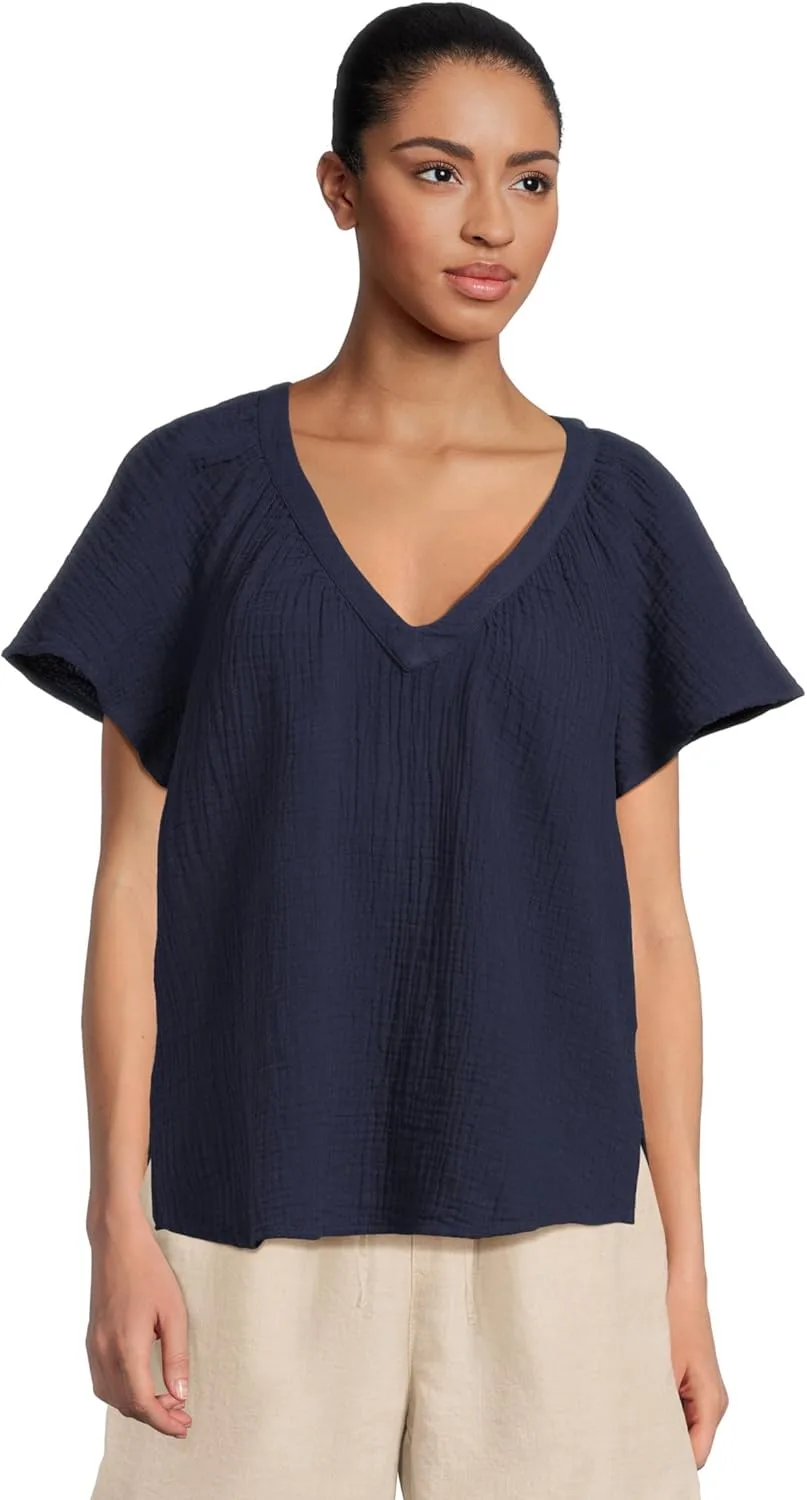 Женский топ Tommy Bahama с рукавами-крылышками из марли
Женский топ Tommy Bahama с рукавами-крылышками из марли