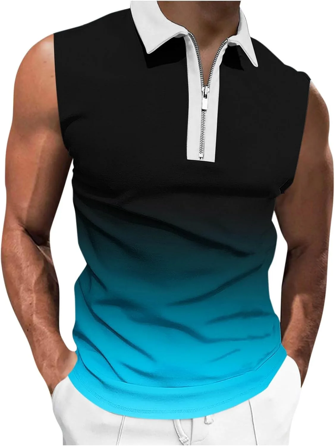 Мужская безрукавка 1/4 Zip с воротником и градиентным принтом QUNPIU
Мужская безрукавка 1/4 Zip с воротником и градиентным принтом QUNPIU