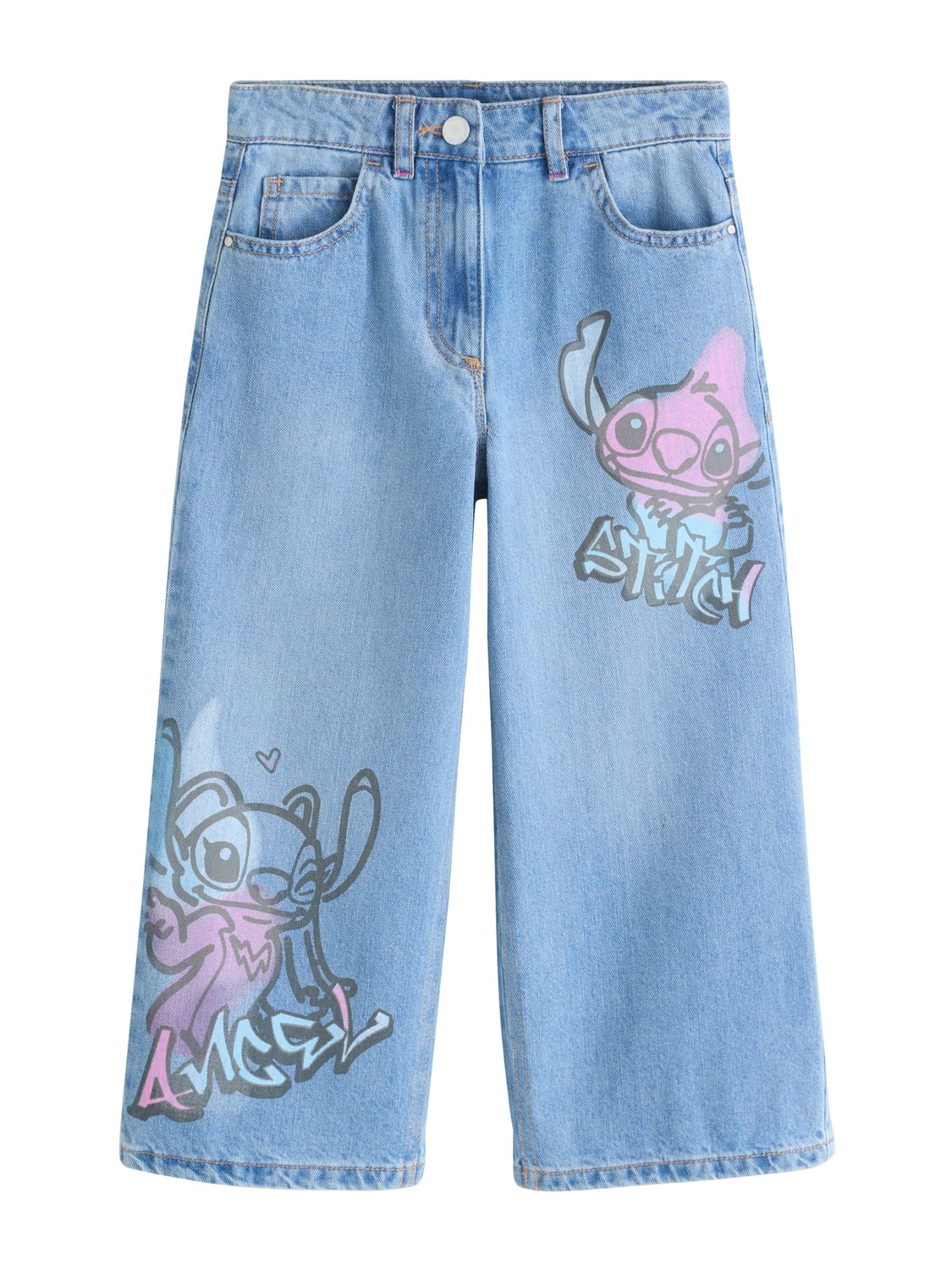 Next Широкие джинсы 'Disney Lilo & Stitch' в синем дениме
Next Широкие джинсы 'Disney Lilo & Stitch' в синем дениме
