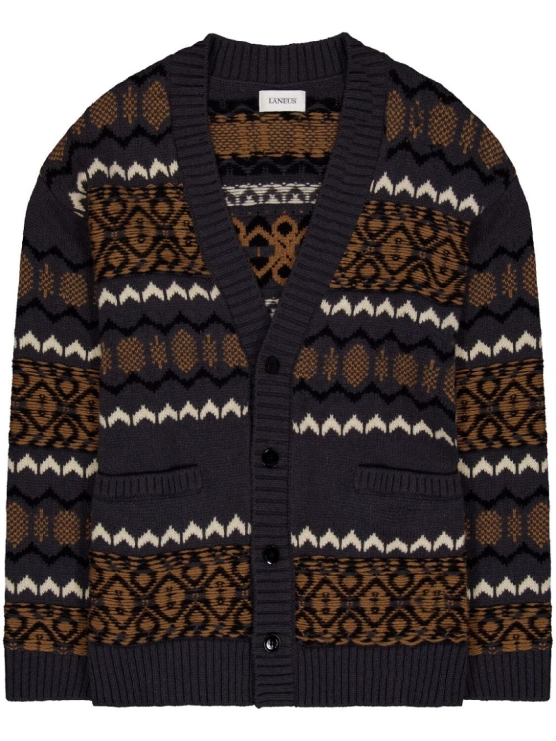 Laneus кардиган вязки интарсия, коричневый
Laneus кардиган вязки интарсия, коричневый