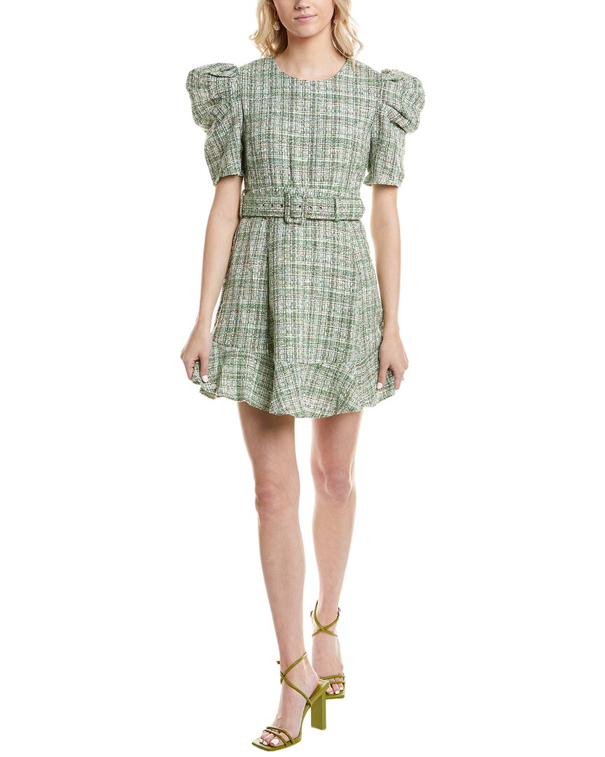 Марка MARION Мини-платье из твида с поясом, зеленый
Марка MARION Мини-платье из твида с поясом, зеленый