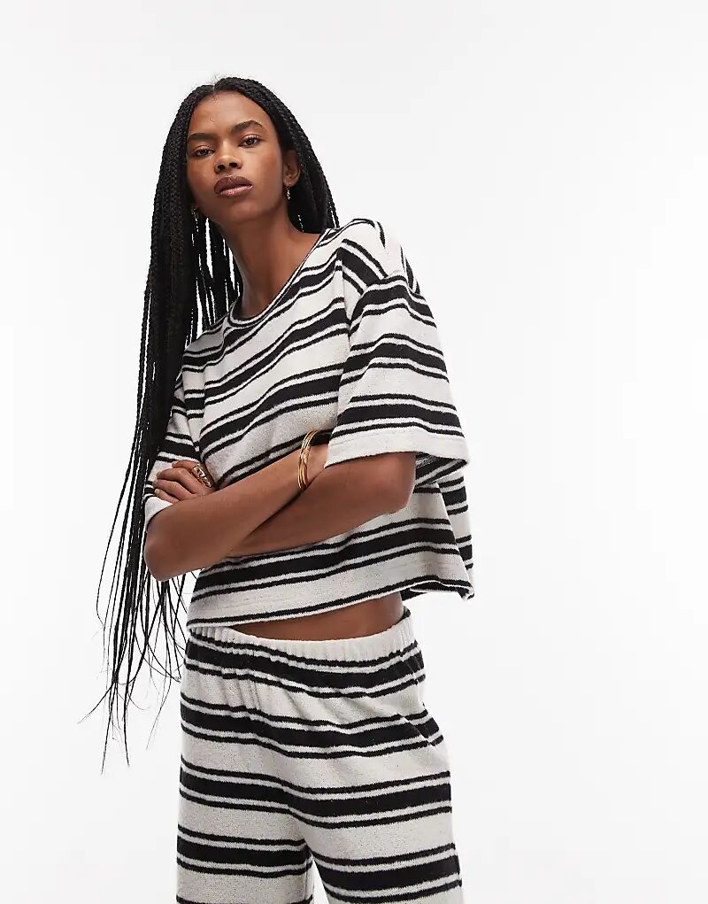 Укороченная футболка свободного кроя ASOS DESIGN в белую и черную полоску
Укороченная футболка свободного кроя ASOS DESIGN в белую и черную полоску