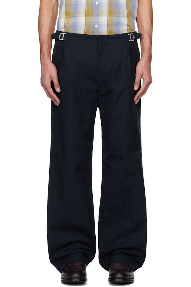 Широкие брюки с боковым ремнём Nanamica, синий
Широкие брюки с боковым ремнём Nanamica, синий