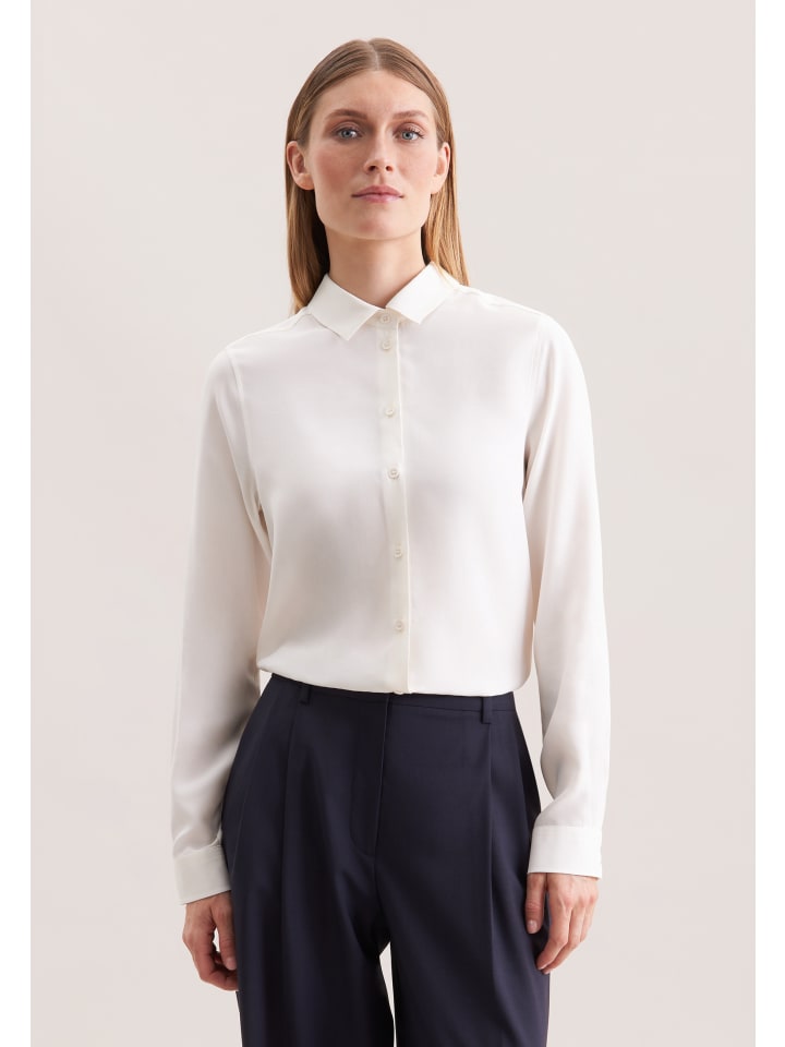 Seidensticker Рубашка-блузка прямого кроя цвета экрю
Seidensticker Рубашка-блузка прямого кроя цвета экрю