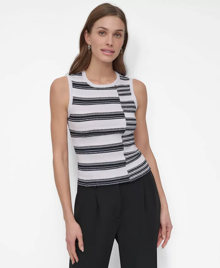 Женский полосатый трикотажный топ без рукавов в рубчик DKNY, мультиколор
Женский полосатый трикотажный топ без рукавов в рубчик DKNY, мультиколор