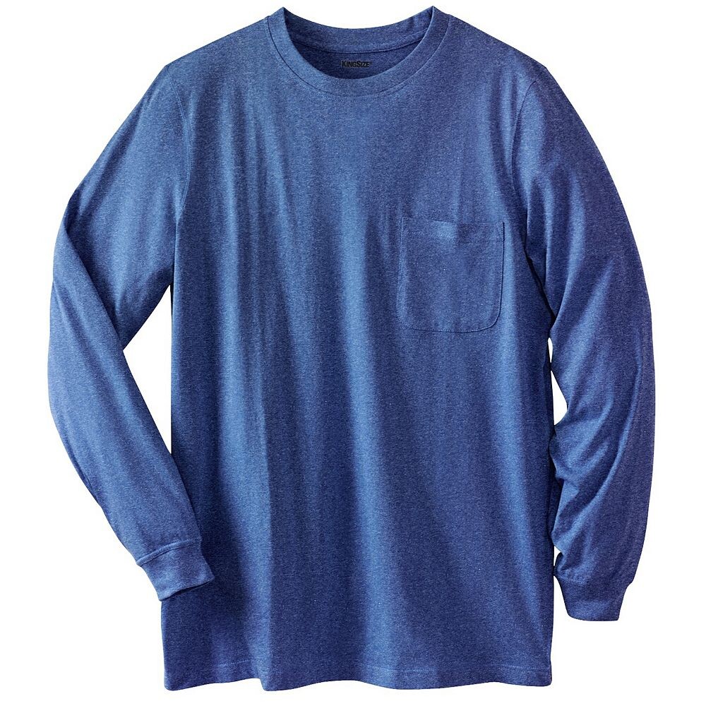 Мужская неусадочная легкая футболка Kingsize с круглым вырезом и карманами для больших и высоких размеров с длинными рукавами KingSize, цвет Heather Navy
Мужская неусадочная легкая футболка Kingsize с круглым вырезом и карманами для больших и высоких размеров с длинными рукавами KingSize, цвет Heather Navy