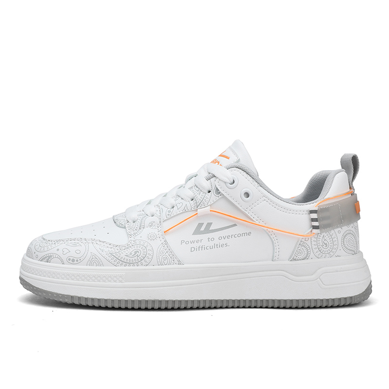 Скользоустойчивые, износостойкие, легкие, дышащие мужские скейтерские кросcовки низкие Warrior бело-серо-оранжевые
Скользоустойчивые, износостойкие, легкие, дышащие мужские скейтерские кросcовки низкие Warrior бело-серо-оранжевые