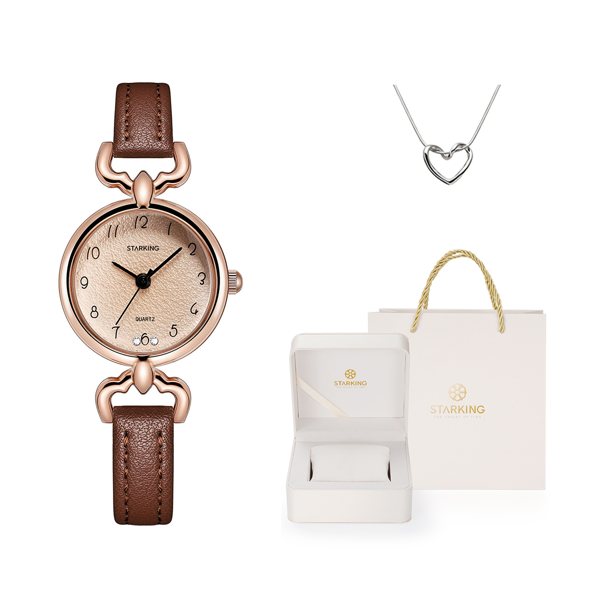 Кварцевый механизм Кожаные ремешки для часов Женские часы Белый циферблат STARKING, TL1165ML93
Кварцевый механизм Кожаные ремешки для часов Женские часы Белый циферблат STARKING, TL1165ML93