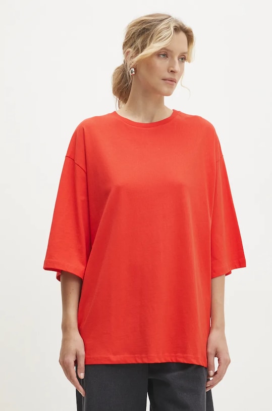 Хлопковая футболка Answear.Lab, красный 
Хлопковая футболка Answear.Lab, красный