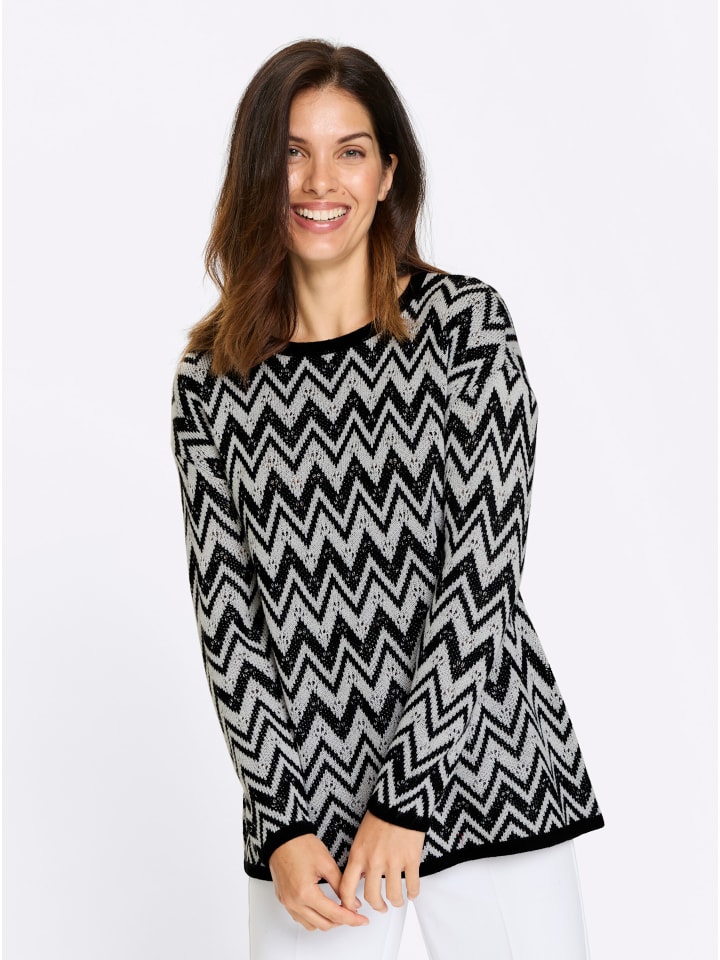 Sieh an! Длинный свитер с черно-белым узором
Sieh an! Длинный свитер с черно-белым узором