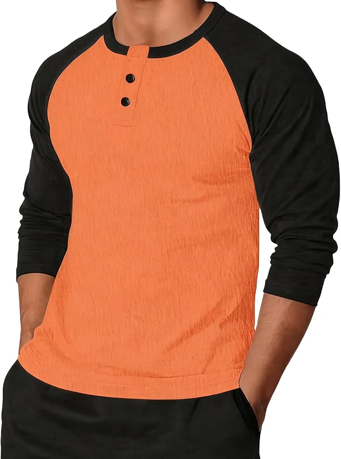 Мужская футболка Henley с цветными блоками и реглан
Мужская футболка Henley с цветными блоками и реглан