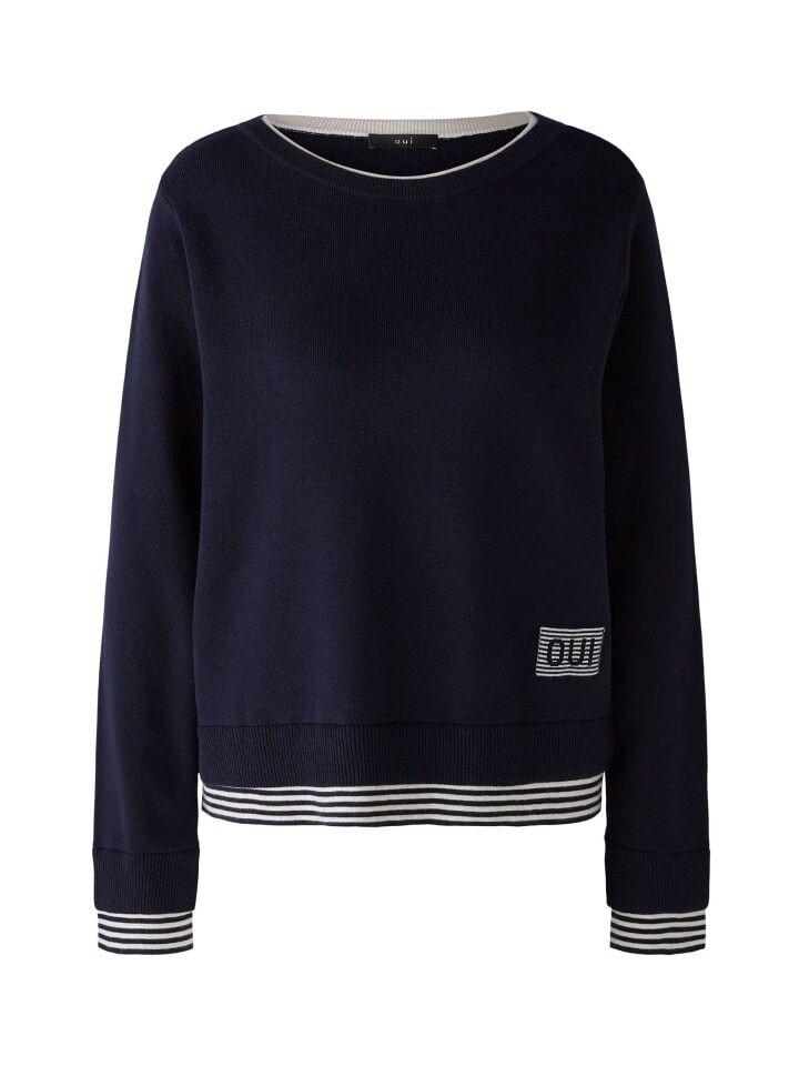 Пуловер Oui LEEZA reine Baumwolle, цвет dk blue white 
Пуловер Oui LEEZA reine Baumwolle, цвет dk blue white