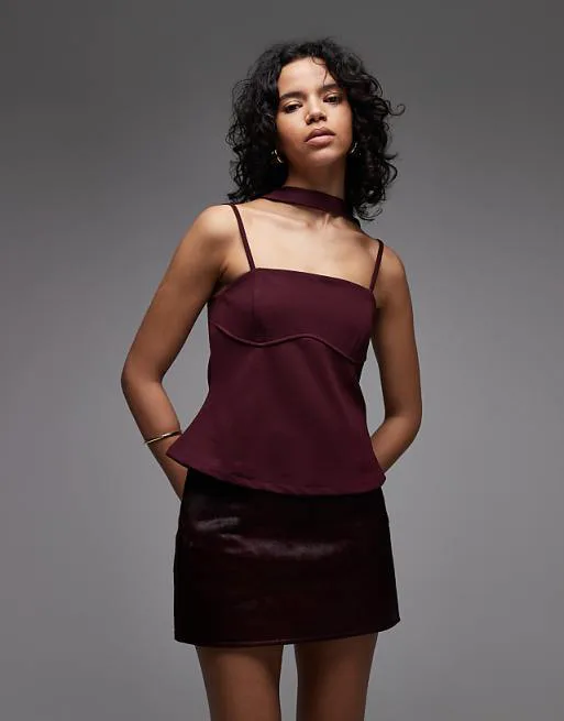 Бордовый облегающий твиловый топ с изогнутым бюстом ASOS DESIGN
Бордовый облегающий твиловый топ с изогнутым бюстом ASOS DESIGN