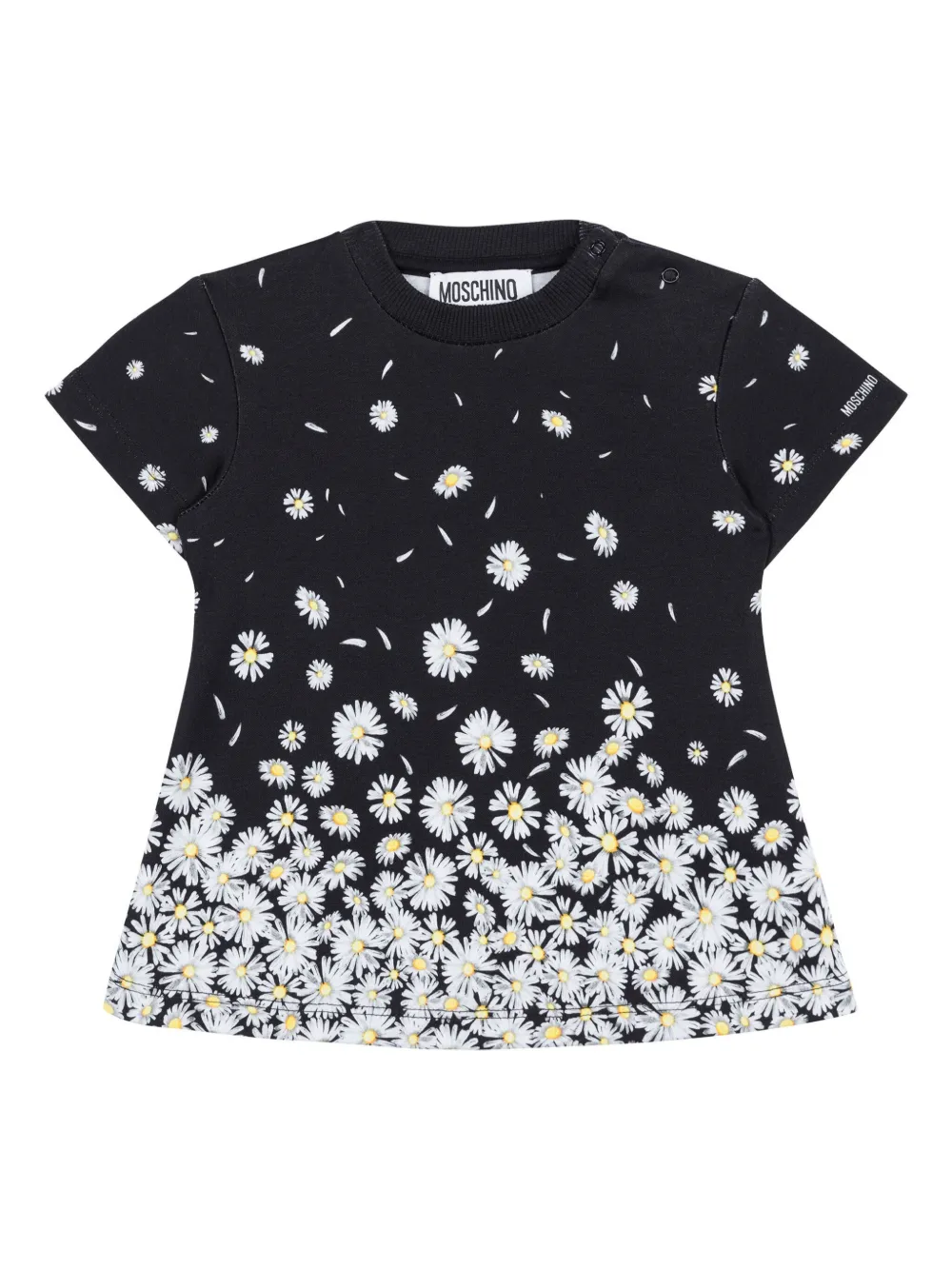 Платье с цветочным принтом Moschino Kids, черный 
Платье с цветочным принтом Moschino Kids, черный