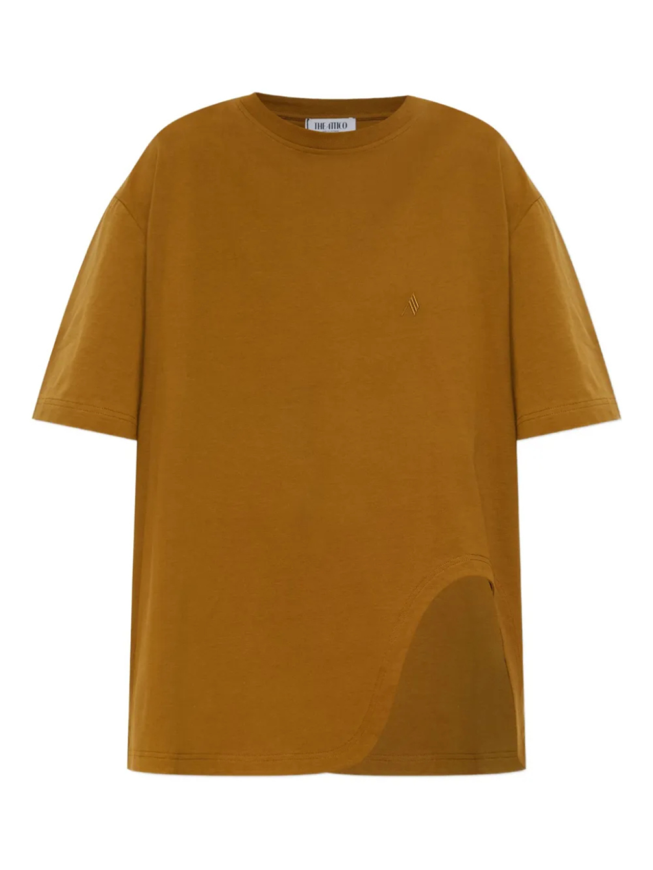 Футболка с вышитыми боковыми разрезами The Attico, коричневый
Футболка с вышитыми боковыми разрезами The Attico, коричневый