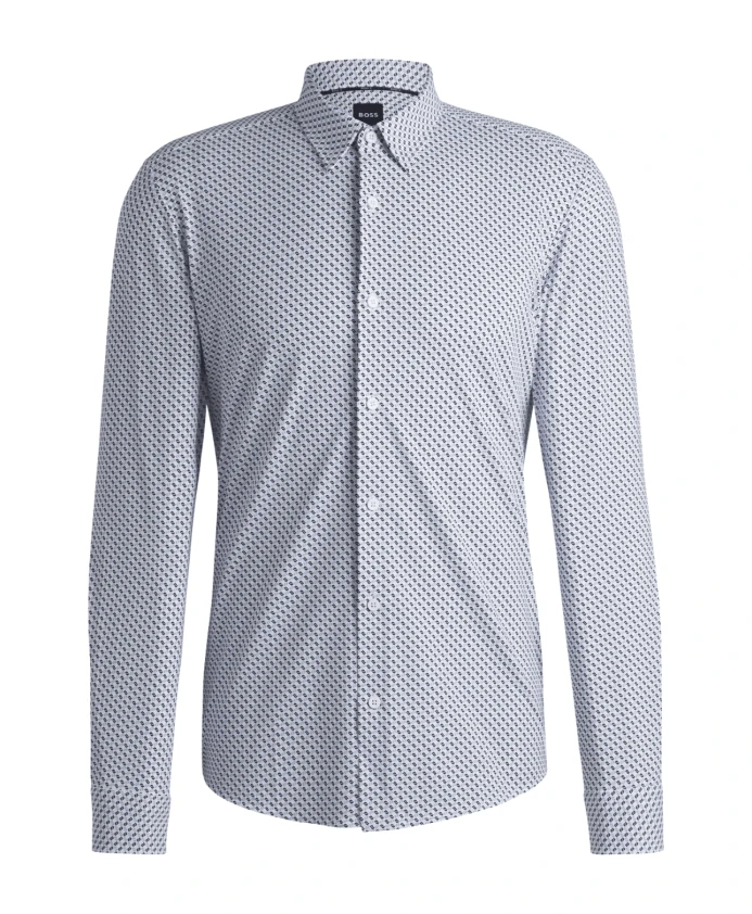 Яркая стильная рубашка Boss, синий 
Яркая стильная рубашка Boss, синий